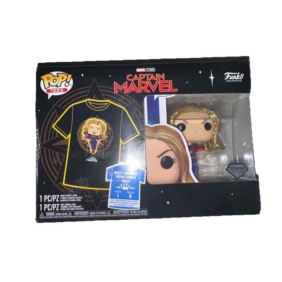 Marvel's Captain Marvel - Glow in the Dark Pop/T-Shirt (L) - FUN|KO POP! TEES - Picture 1 of 12